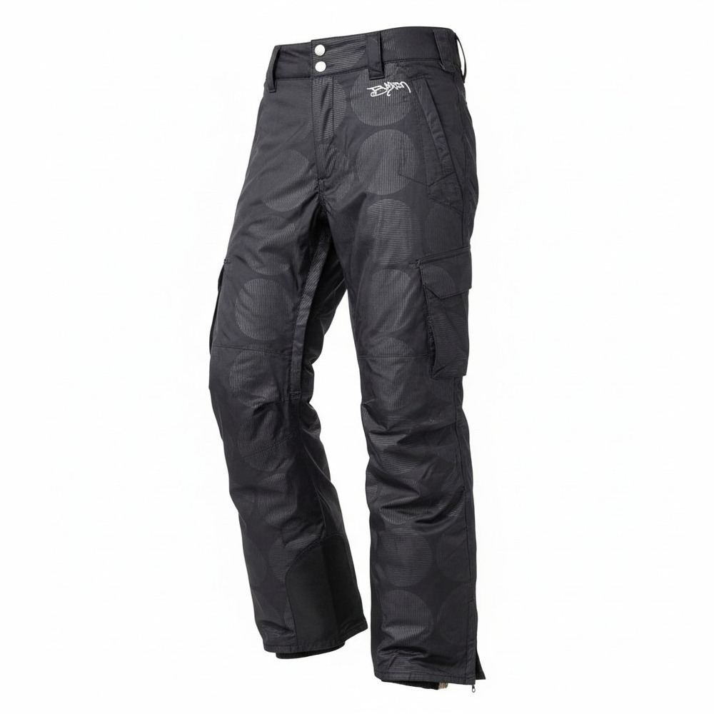 Burton Vintage Stow Cargo Snowboard Pants S Small Gray Dot Print Y2K Gorpcore